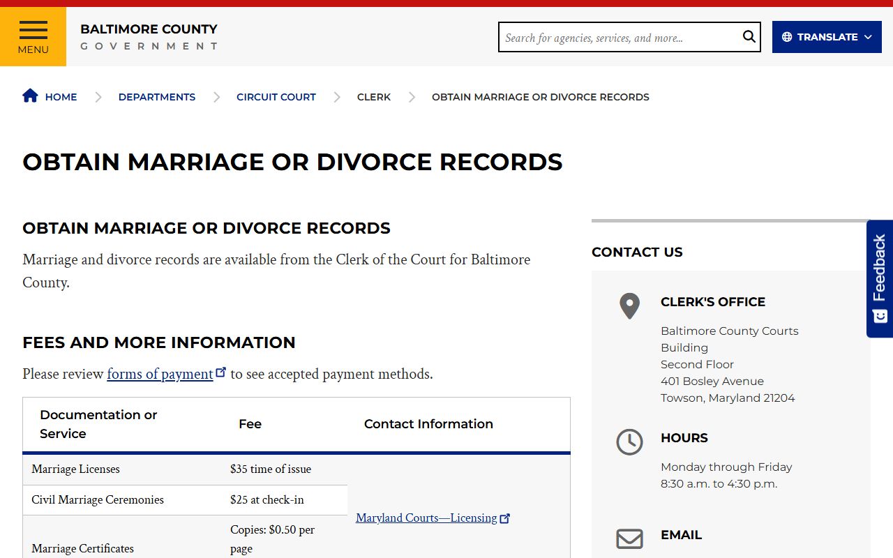 Baltimore County bankruptcy records state case search portal