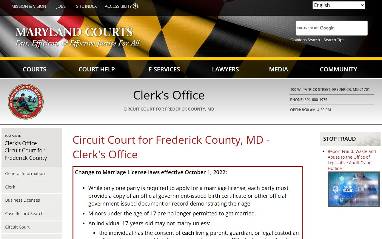 Frederick County bankruptcy records state court case search portal